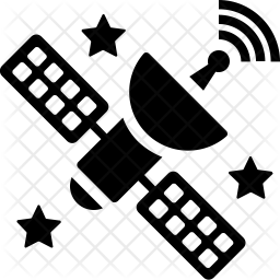 256x256 Space Satellite Icon Of Glyph Style