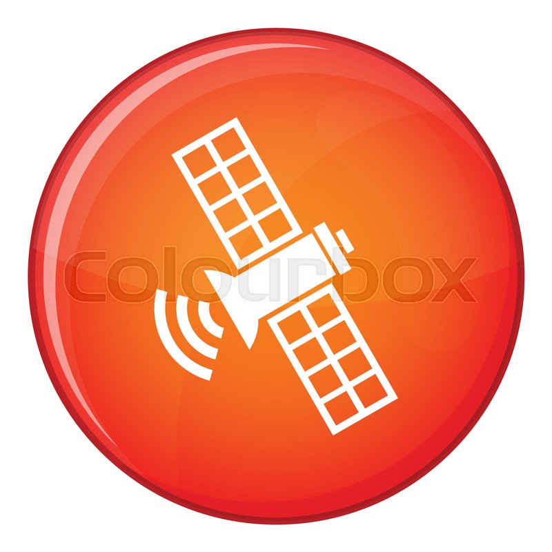 800x800 Space Satellite Icon In Red Circle Stock Vector Colourbox