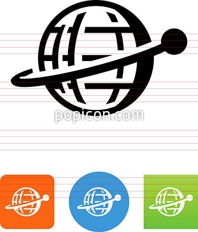 400x468 Globe With Satellite Icon