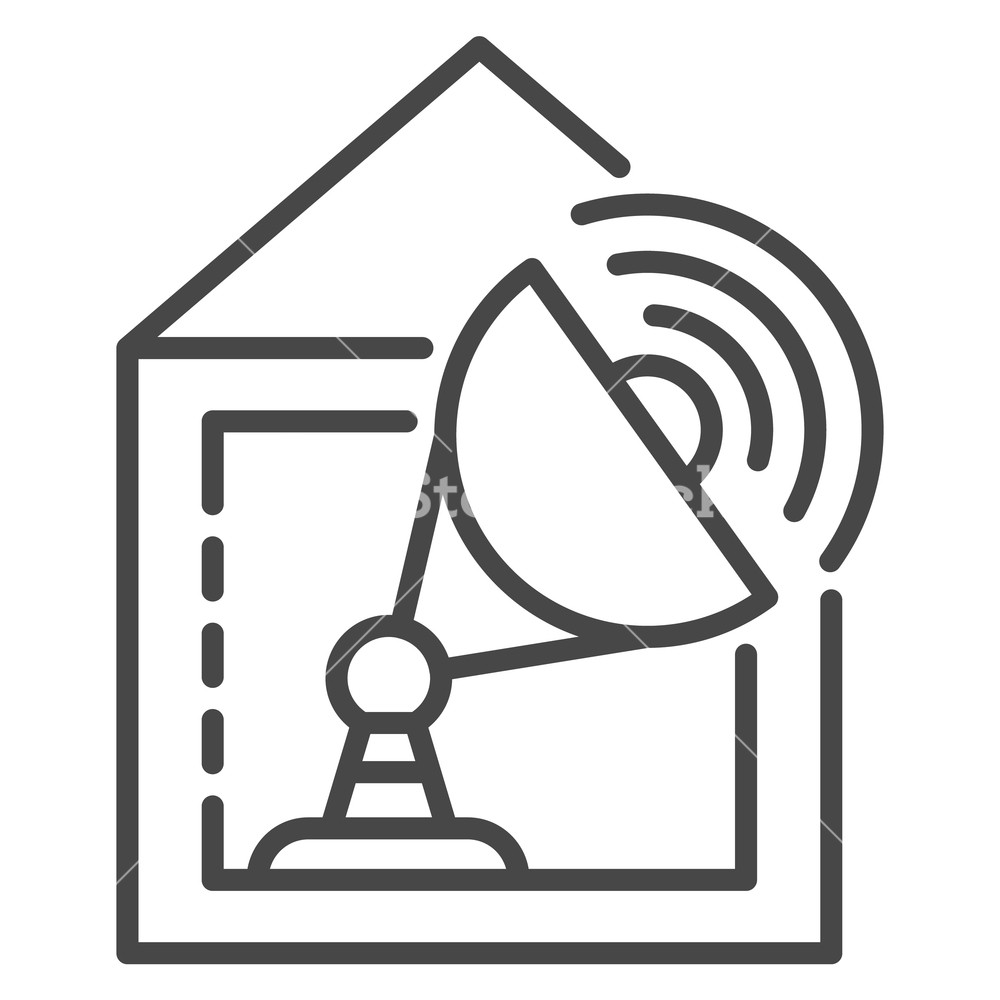 1000x1000 Satellite Home Tv Icon Outline Satellite Home Tv Vector Icon