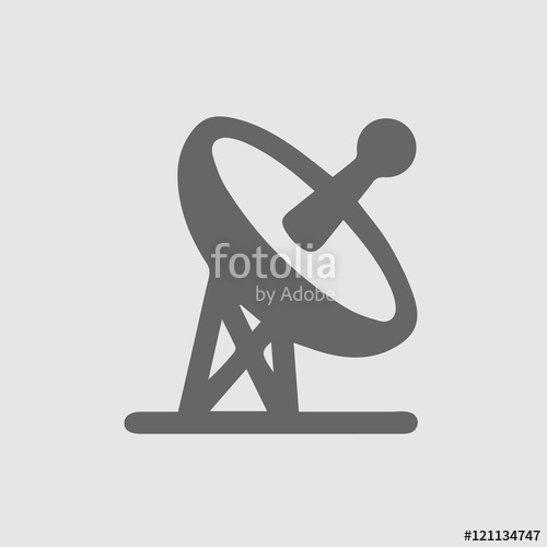 500x500 Icon Satellite Tv Vector Simple Isolated Sign Symbol Stock Image