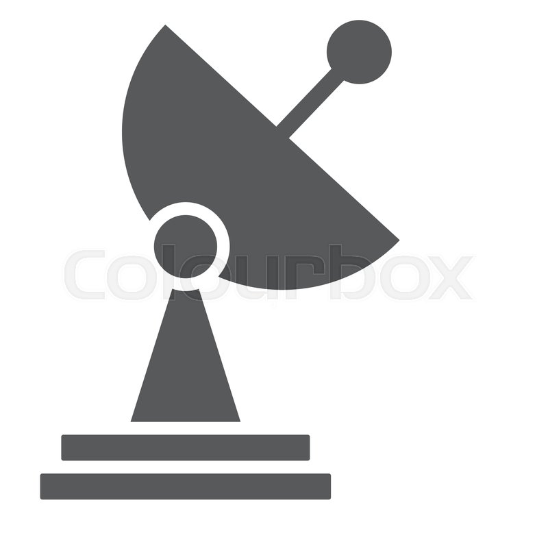800x800 Radar Glyph Icon, Tv And Receiver, Stock Vector Colourbox
