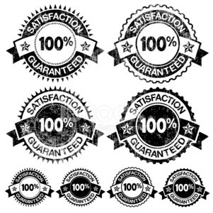 301x300 Satisfaction Guaranteed Badges Black And White Vector Icon