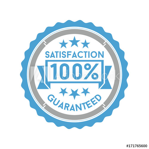 500x500 Vector Illustration Of A Round Icon Satisfaction Is Guaranteed