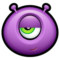 256x256 Alien Satisfied Icon Purple Monsters Iconset Hopstarter