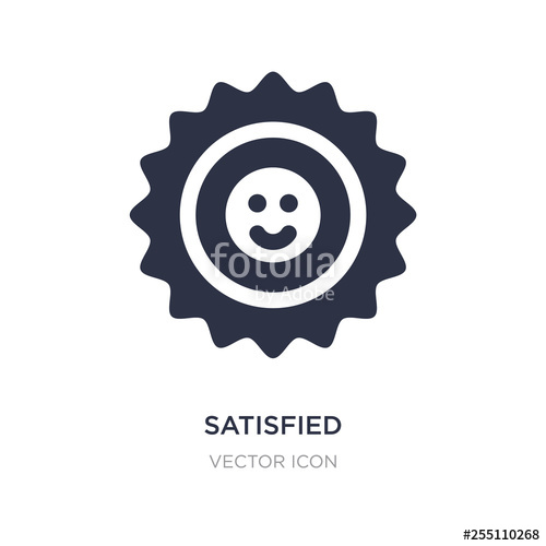500x500 Satisfied Icon On White Background Simple Element Illustration