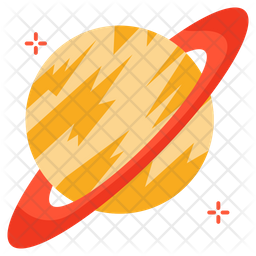 256x256 Saturn Icon Of Flat Style