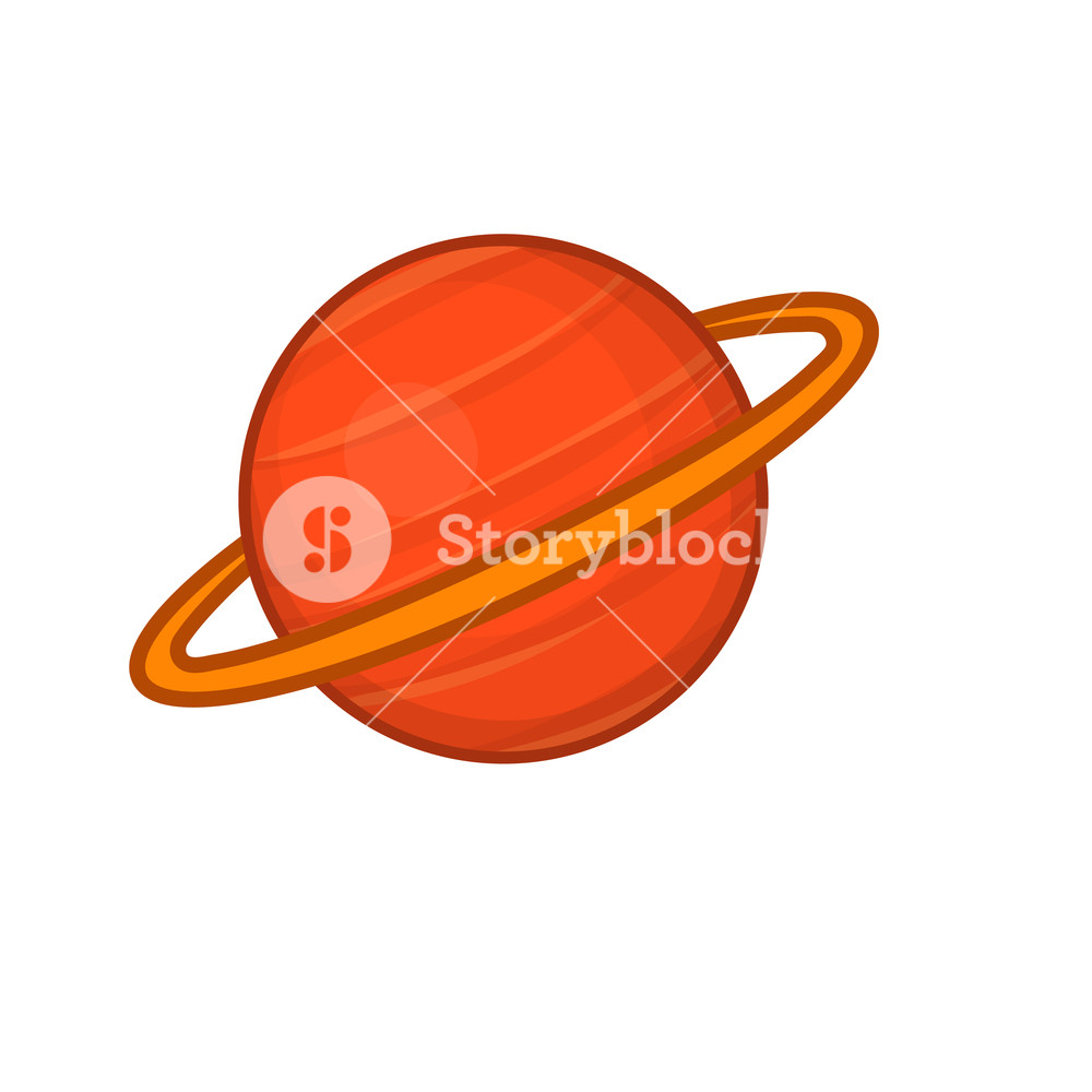 1000x1000 Saturn Icon In Cartoon Style Isolated On White Background Planet