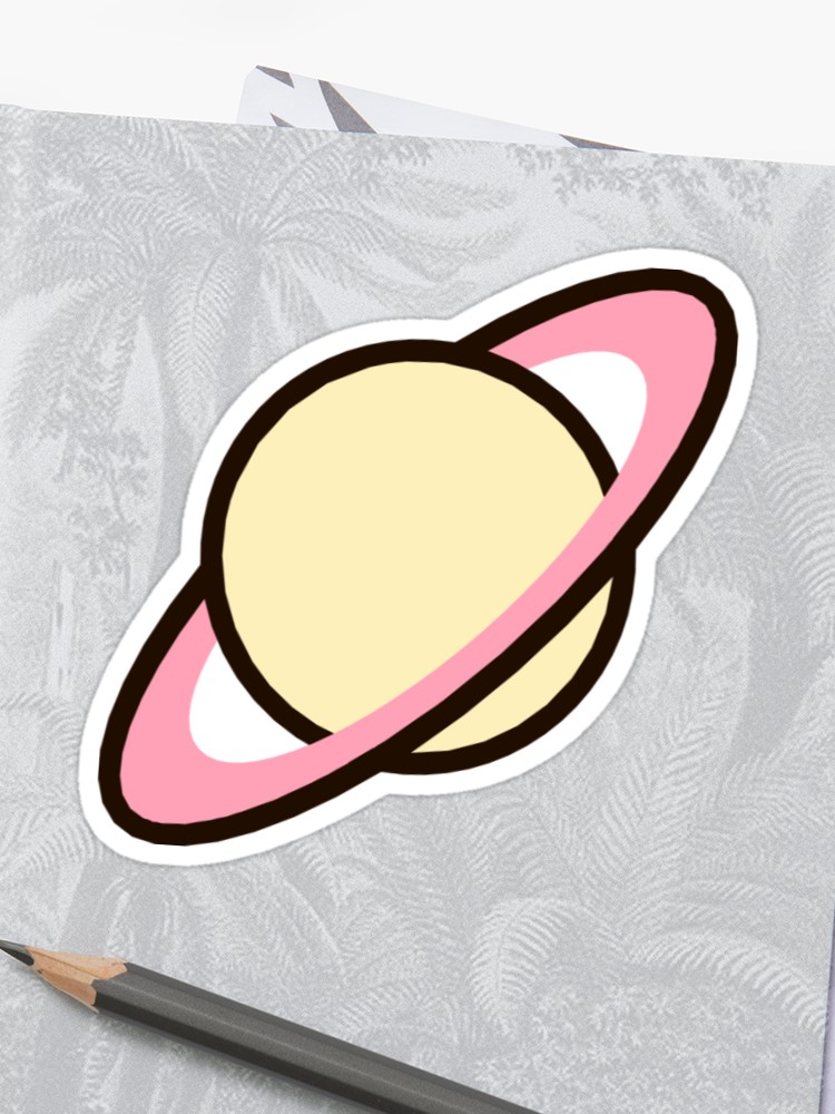 750x1000 Cartoon Saturn Icon Sticker