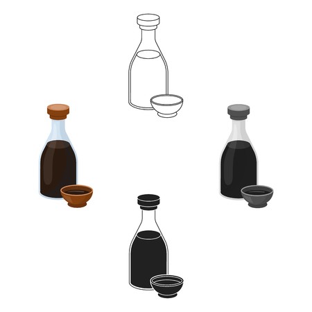 450x450 Soy Sauce Icon In Cartoon Style Isolated On White Background