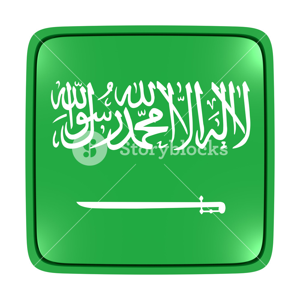 1000x1000 Rendering Of A Saudi Arabia Flag Icon Isolated On White