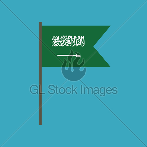 500x500 Saudi Arabia Flag Icon In Flat Design Gl Stock Images