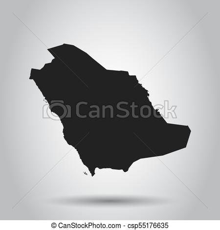 450x470 Saudi Arabia Vector Map Black Icon On White Background