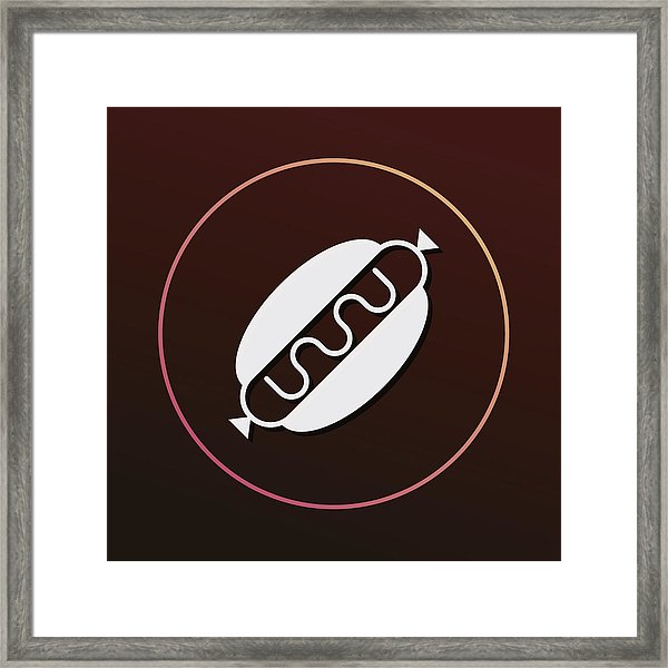 600x600 Hot Dog Sausage Icon Framed Print