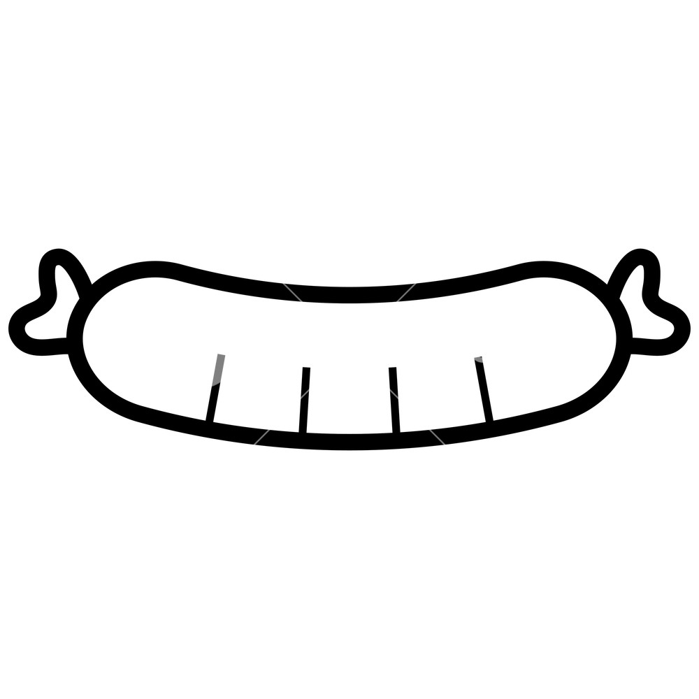 1000x1000 Sausage Icon Over White Background, Vector Illustration Royalty