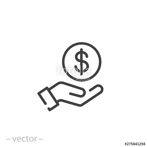 500x500 Save Money Icon, Salary Money, Invest Finance, Hand Holding Dollar
