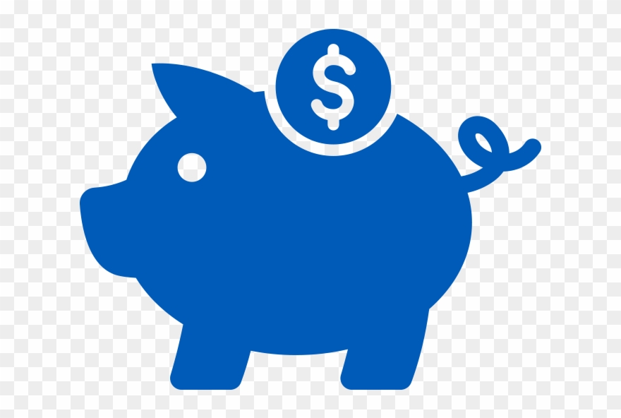 880x592 Icon Of Blue Piggy Bank With Money
