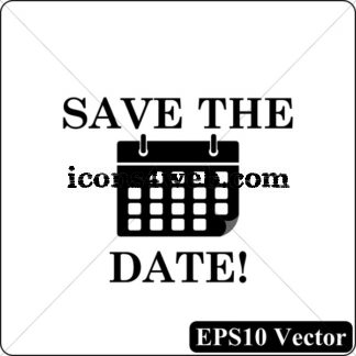 Save The Date Black Icon Vector 324x324 Save The Date Black Icon Vector