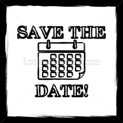 Save The Date Sketch Icon 416x416 Save The Date Sketch Icon