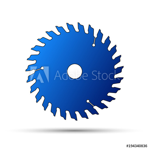 500x500 Blue Saw Blade Icon On White