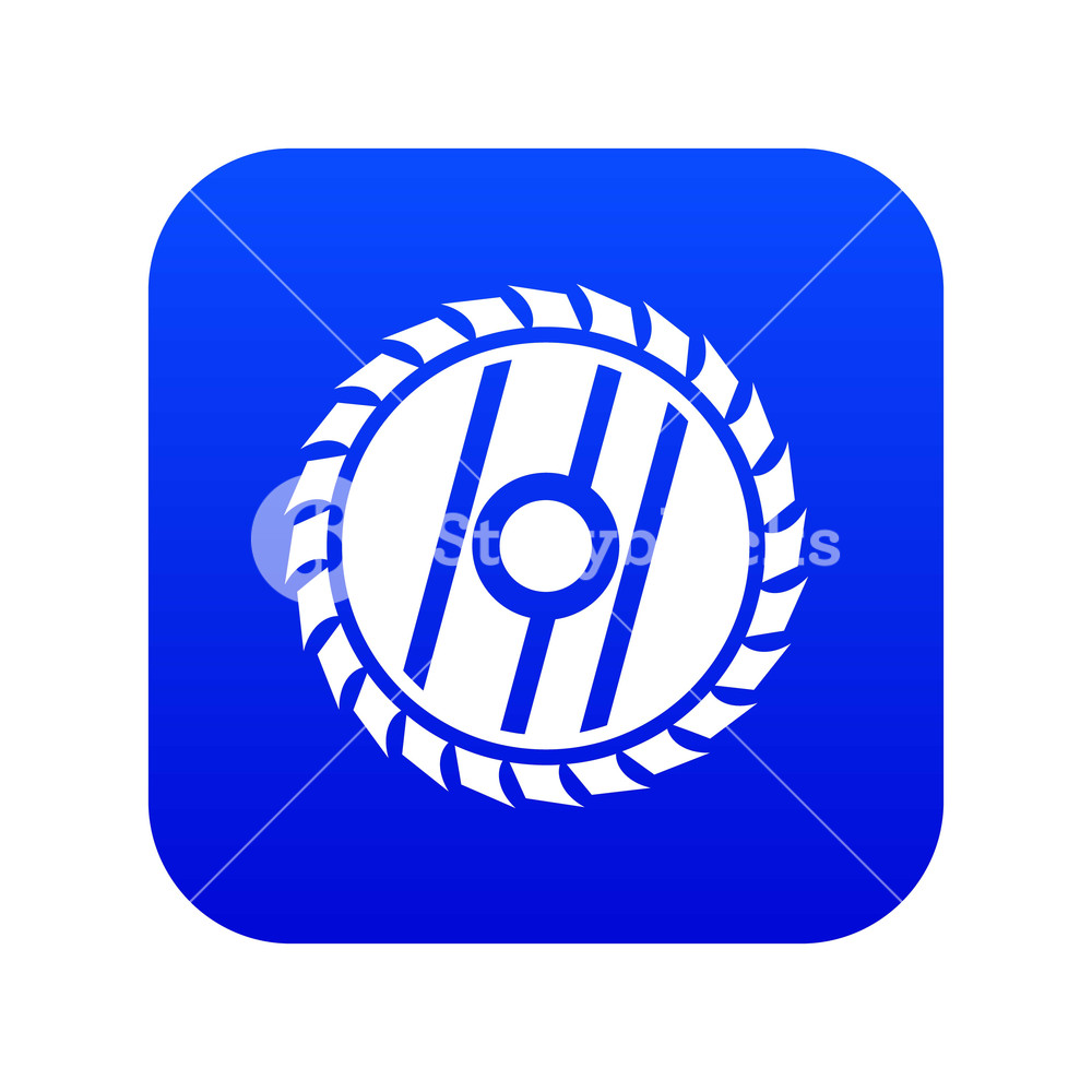 1000x1000 Circular Saw Blade Icon Digital Blue For Any Design Isolated