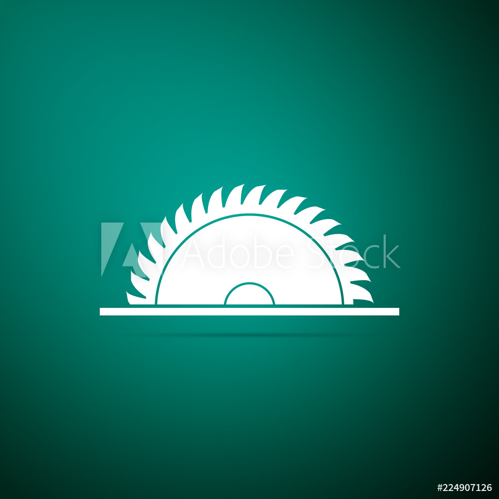 1000x1000 Photo Art Print Circular Saw Blade Icon Isolated On Green