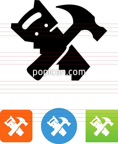 400x487 Hammer And Saw Icon