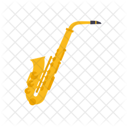 256x256 Saxophone Icon Of Flat Style