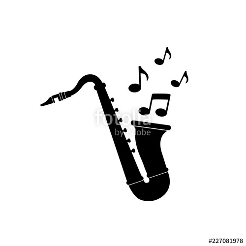 500x500 Saxophone Icon, Logo On White Background Stock Image And Royalty