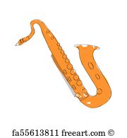180x195 Free Art Print Of Sketch Brass Musical Instrument Saxophone Tenor