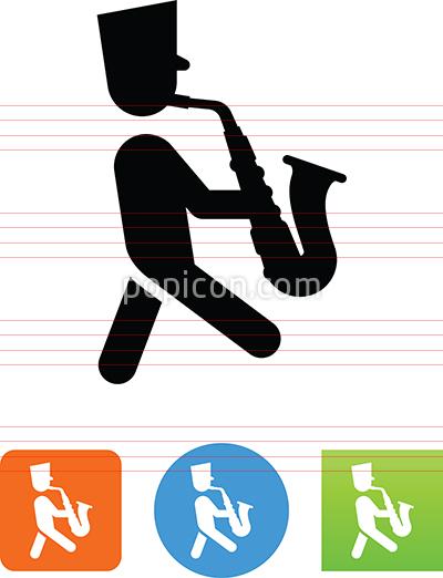 400x522 Marching Saxophone Player Icon