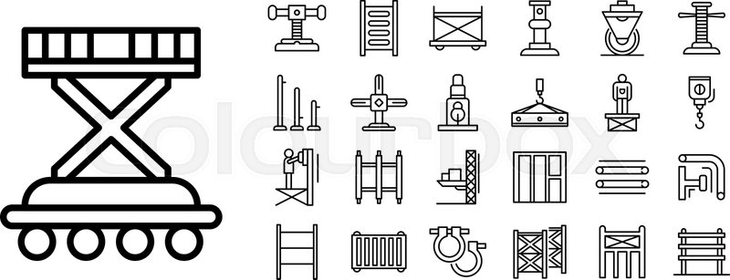Scaffolding Icon Set Outline Set Of Stock Vector Colourbox 800x307 Scaffolding Icon Set Outline Set Of Stock Vector Colourbox