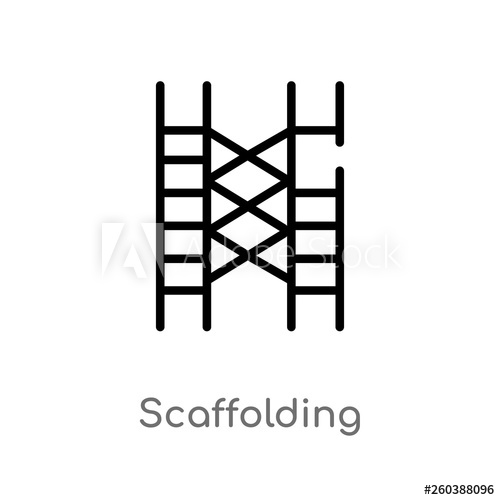 Outline Scaffolding Vector Icon Isolated Black Simple Line 500x500 Outline Scaffolding Vector Icon Isolated Black Simple Line