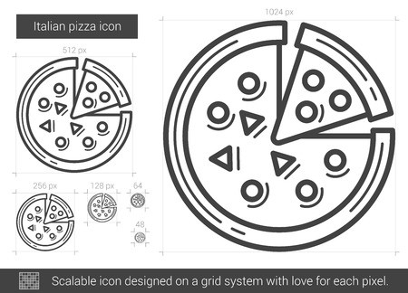 450x324 Italian Pizza Vector Line Icon Isolated On White Background