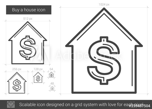 500x360 Buy A House Vector Line Icon Isolated On White Background Buy