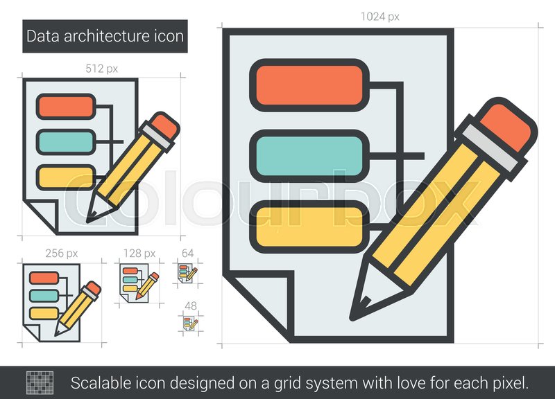 800x576 Data Architecture Vector Line Icon Stock Vector Colourbox