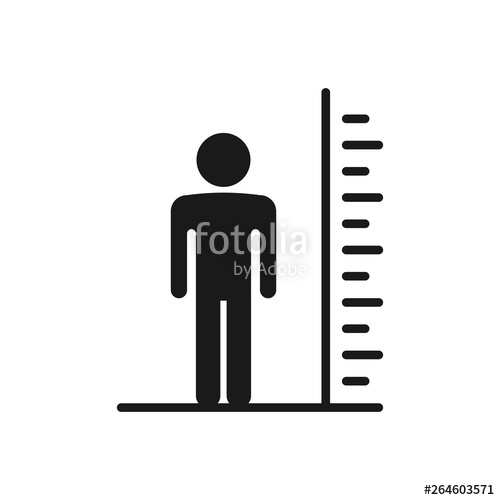 500x500 Man Tall Scale Icon Vector Illustration Height Symbol Tall