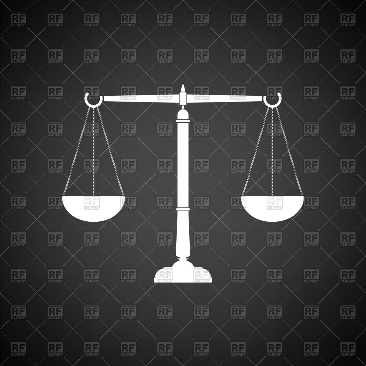 1200x1200 Justice Scale Icon On Black Background Vector Image Of Icons