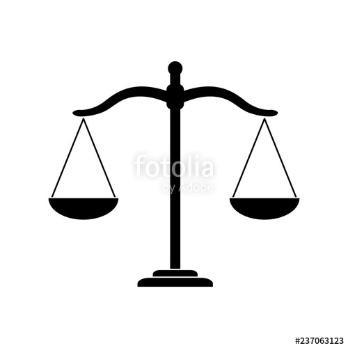 500x500 Scales Of Justice Icon, Logo On White Background Stock Image