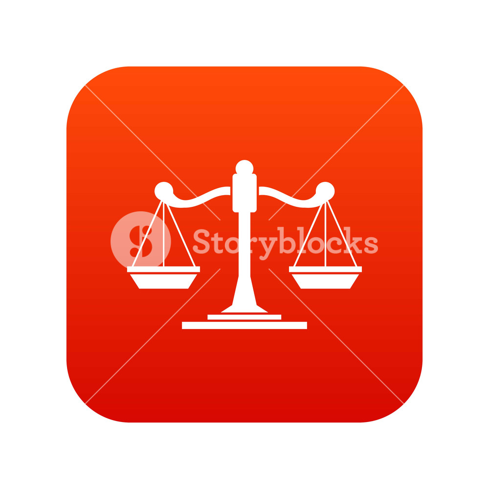 1000x1000 Scales Of Justice Icon Digital Red For Any Design Isolated