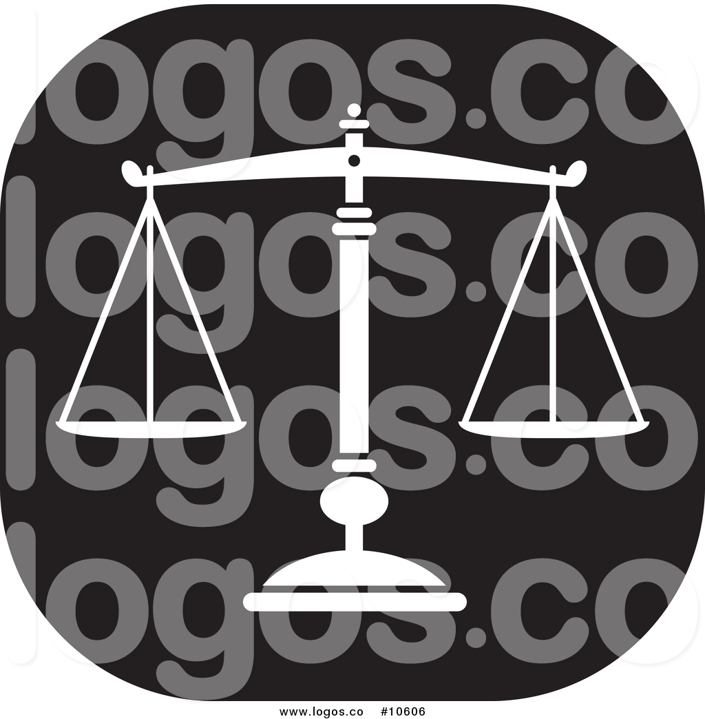 1024x1044 Vector Logo Of A Black And White Scales Of Justice Icon