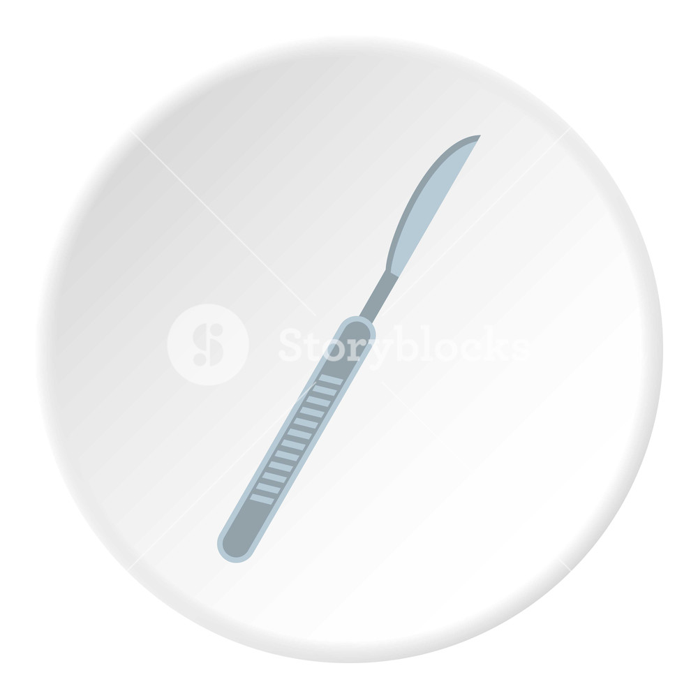 1000x1000 Medical Scalpel Icon In Flat Circle Isolated Vector Illustration