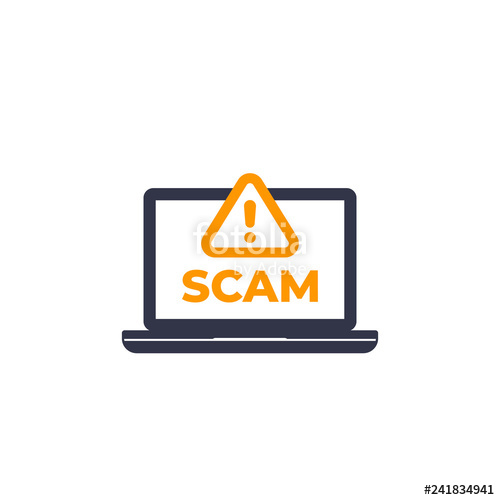 500x500 Scam Alert Icon On White Stock Image And Royalty Free Vector