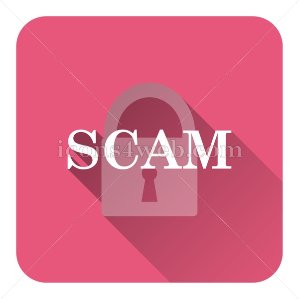600x600 Scam Flat Icon With Long Shadow Vector