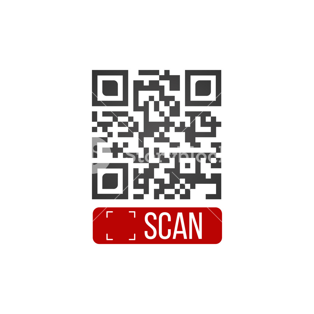 1000x1000 Qr Code Button Application With Scan Me Sign Icon Template App