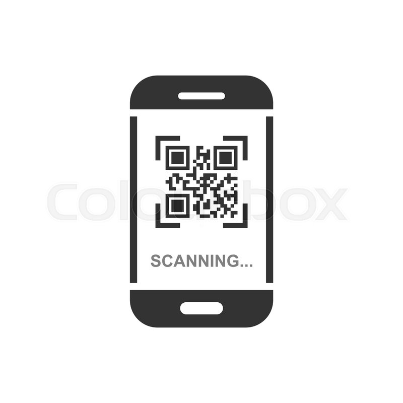 800x800 Qr Code Scan Phone Icon In Flat Style Stock Vector Colourbox