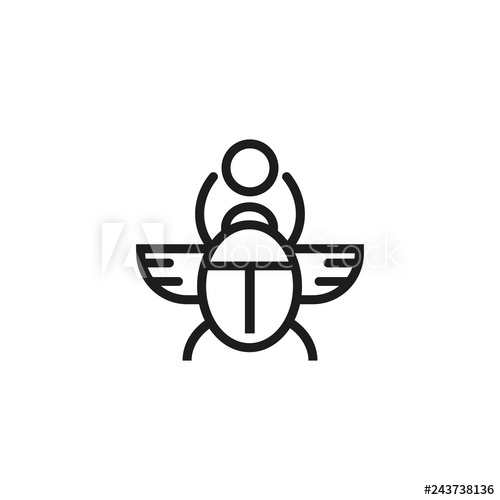 500x500 Egyptian Scarab Line Icon Egypt, Beetle, Mummy History Concept