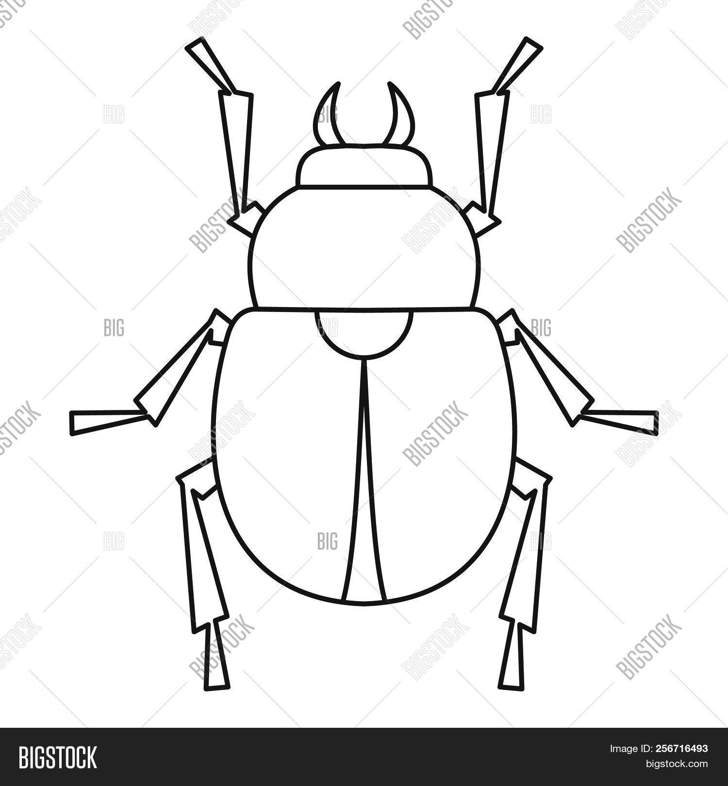 1500x1620 Scarab Beetle Icon Outline Illustration Of Scarab Image