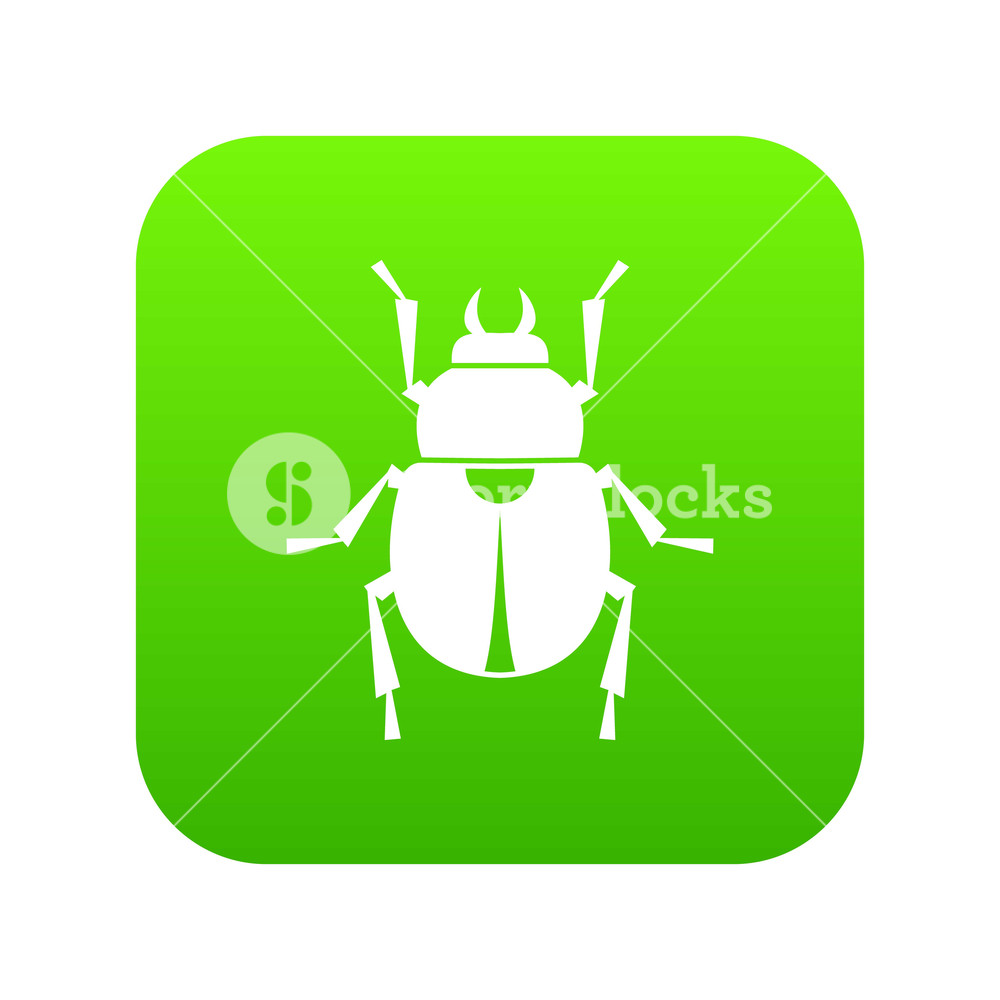 1000x1000 Scarab Icon Digital Green For Any Design Isolated On White
