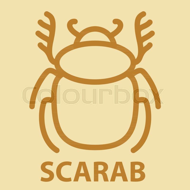 800x800 Scarab Icon In Linear Style Desert Stock Vector Colourbox